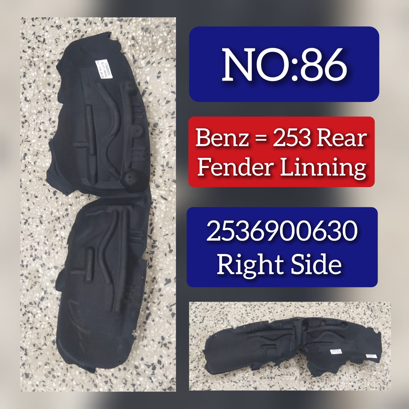 Rear Right Fender Liner 2536900630 A2536900630 Compatible With MERCEDES-BENZ GLC C253 Tag-FEM-86