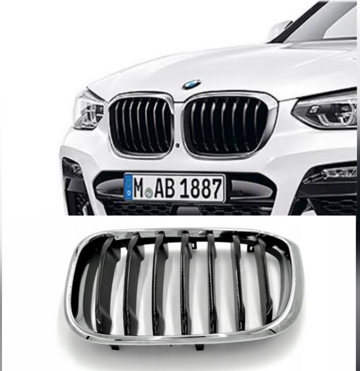 Kidney Grill Set  51137397465 L.H  & 51137397466 R.H (7:Lines ) Compatible With BMW X3 G01 & X4 G02