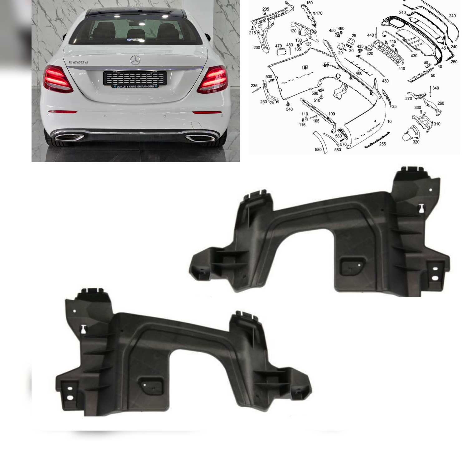 Rear Bumper Bracket Set Left A2138853901 2138853901 & Right 2138854001 A2138854001 Compatible With Mercedes Benz W213 (2016-19) Tag No.873