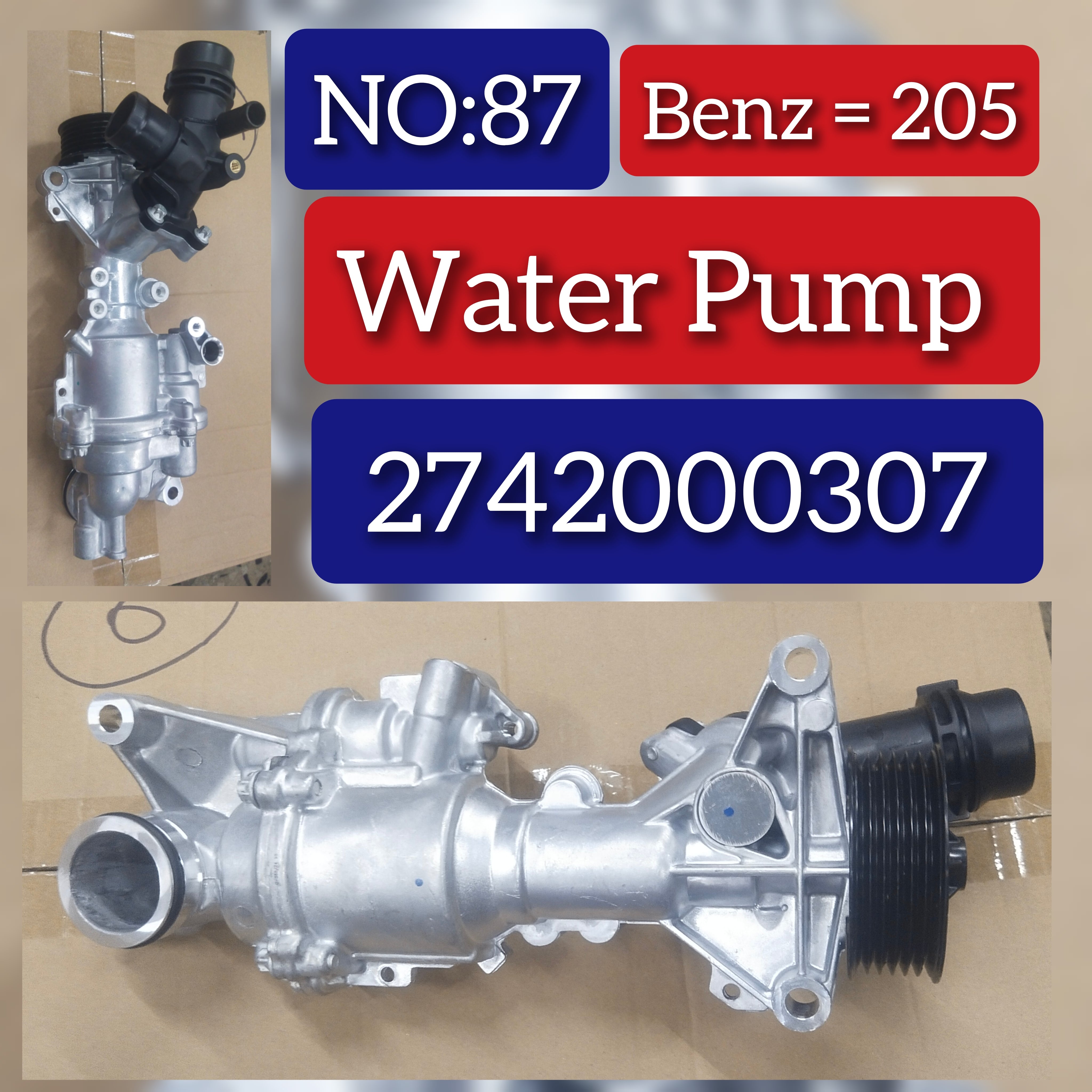 Water Pump 2742000307 2742000900 A2742000307 A2742000900 Compatible With MERCEDES BENZ C-CLASS W205 Tag-87