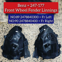Front Right  Fender Liner 2478840400 Compatible With Mercedes-Benz A-CLASS W177 & B-CLASS W247