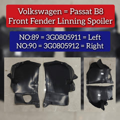 Front Left Wheel Fender Spoiler 3G0805911 3G0805911AC 3G0805911S 3G0805911T  3G0805911AC 3G0805911S 3G0805911T  Compatible With Volkswagen PASSATA4 B8 (362) (2016) Tag No.89