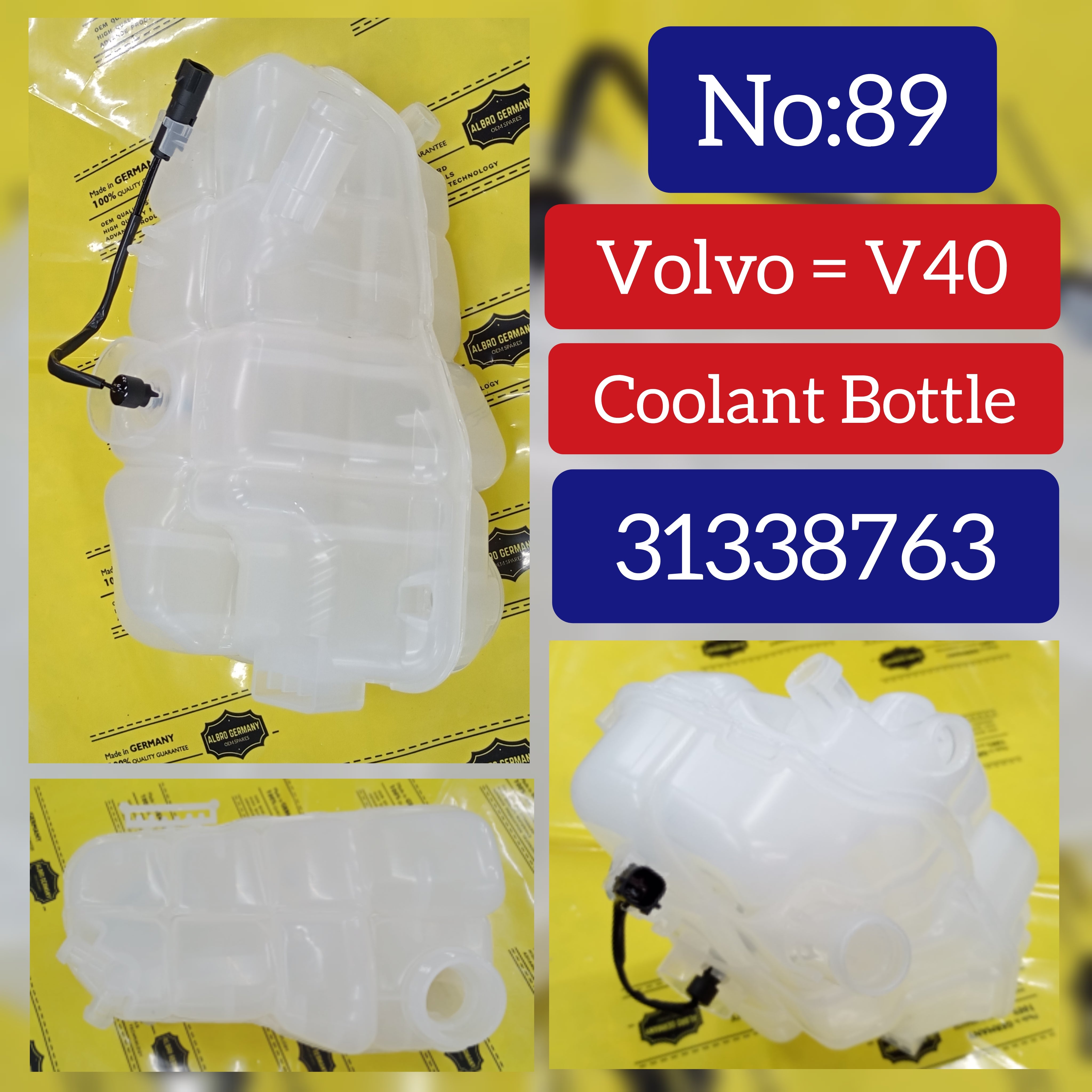 Coolant Bottle 31338763 30645812 30645814 For VOLVO V40 Hatchback (525)  Tag-B-80