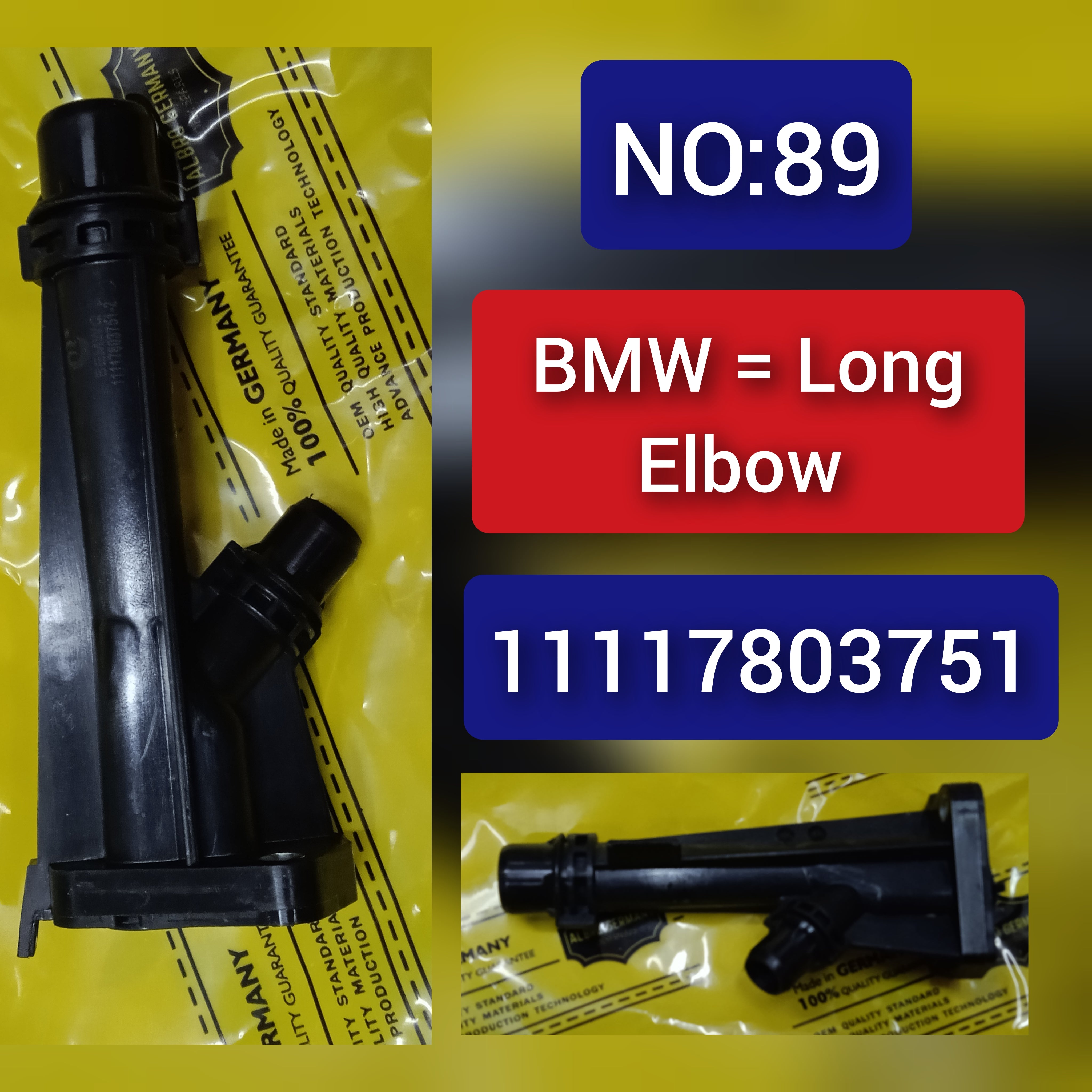 Engine Water Pipe Coolant Hose Connector 11117803751 11117808571 For BMW 5 Series F10 & 7 Series F02, X5 E70 Tag-E- 89