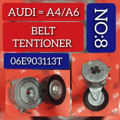 Belt Tensioner With Pulley 06E903133T Compatible With AUDI A4 B7 (8EC) | A4 / S4 & A5 (8T3) | A5 / S5 & Q5 (8RB) & Q7 (4LB) & Q7 (4MB, 4MG, 4MQ)