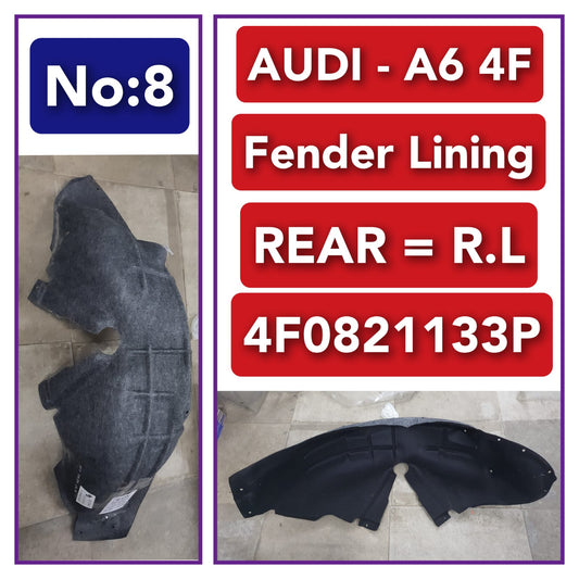 Rear Left Fender Liner 4F0821133P  Compatible With AUDI A6 4F Tag-FEA-08