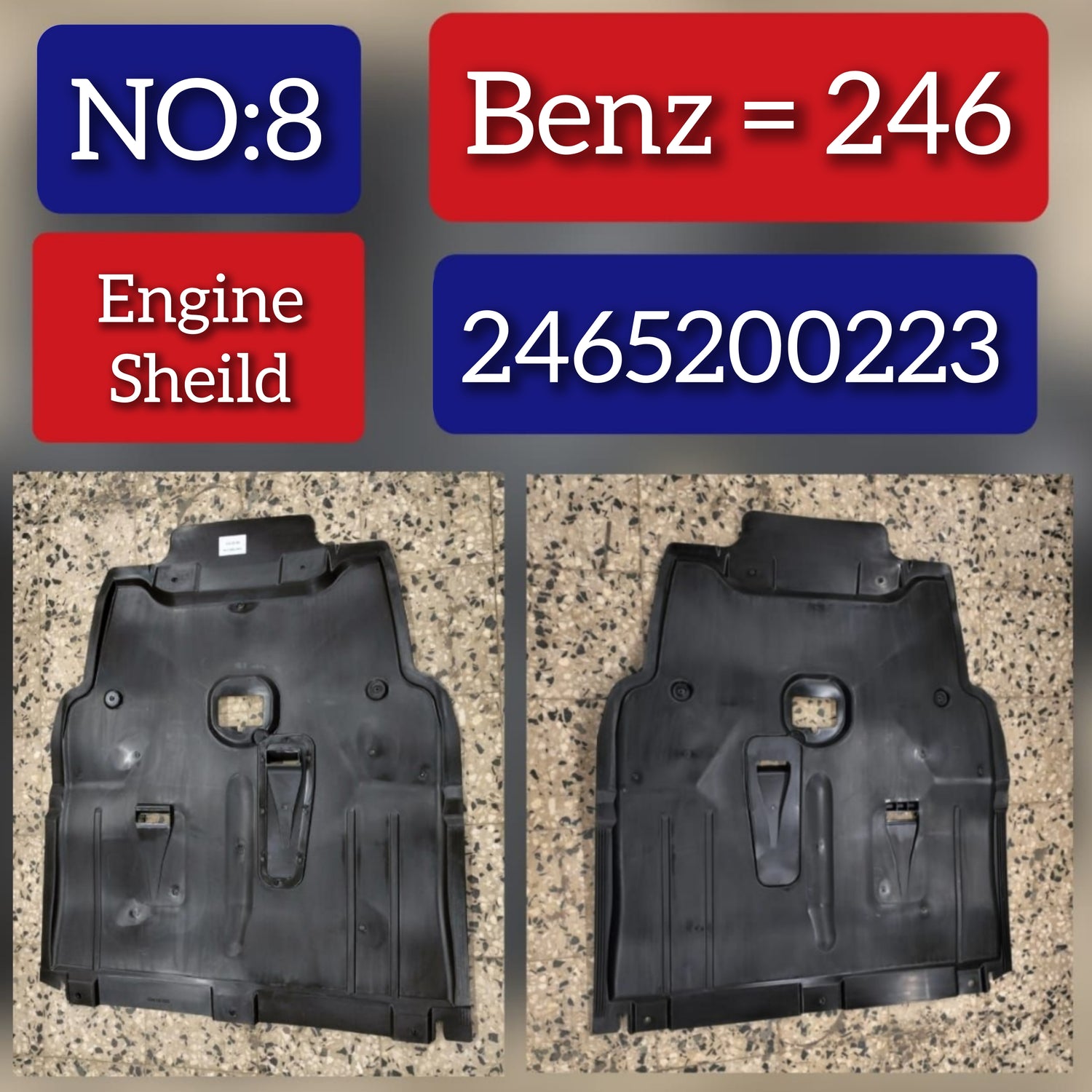 Engine Under Cover Lower Shield 2465200223 Compatible With MERCEDES-BENZ B-CLASS W246 Tag No.8