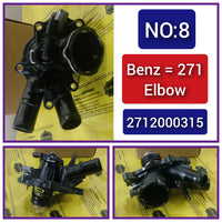 Thermostat Housing Water Coolant Flange 2712000315 2712000115 2712000215 Compatible With MERCEDES-BENZ E-CLASS W212 Tag-E-08