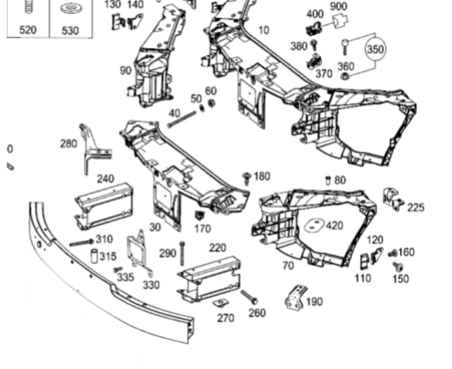 Headlight Bracket Set Left 2226200191 & Right 2226200291 Compatible With Mercedes Benz S-Class (W222) (2014-2020) Tag No.903