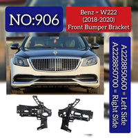 Front Bumper Bracket Set Left 2228850600 & Right 2228850700 Compatible With Mercedes Benz W222 (2018-20) Tag No.906