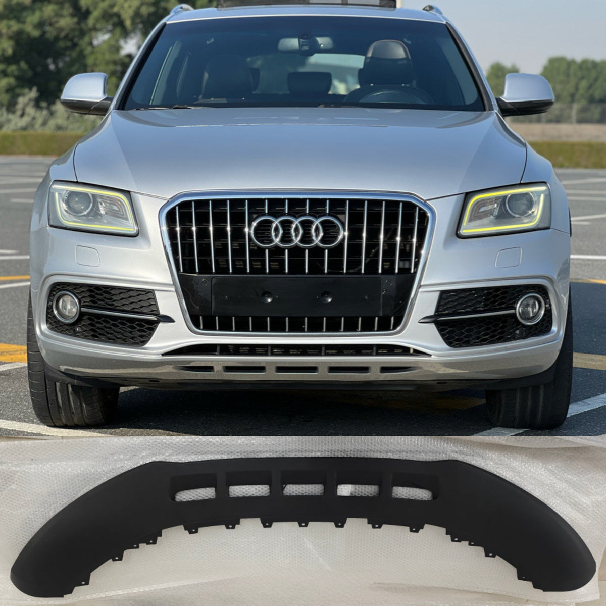 Front Bumper Spoiler Black 8R0807061E Compatible With AUDI Q5 8R 2012-2015 Tag No.91