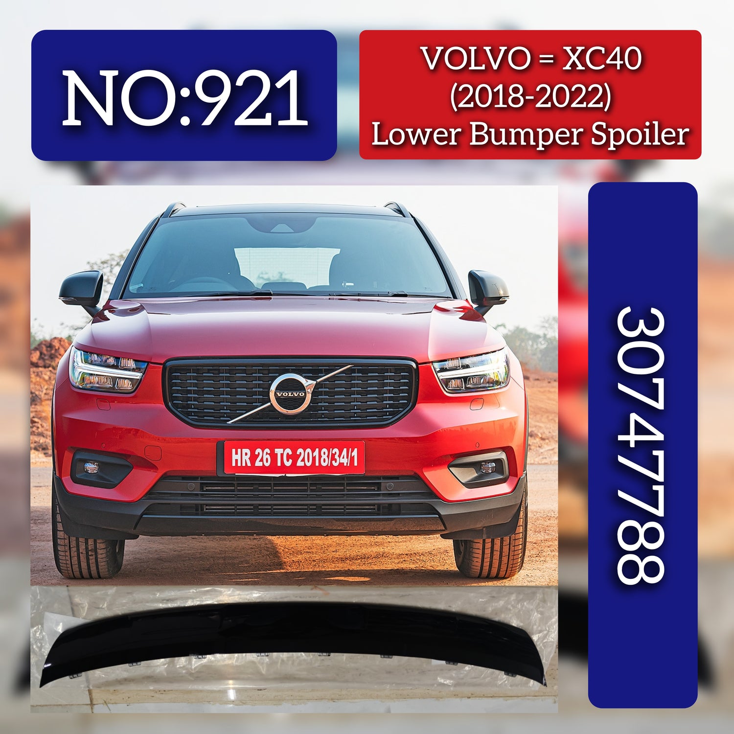 Front Bumper Under Guard  30747788 31407947 31407946 Compatible With VOLVO XC40 [2018-2022] Tag No.921
