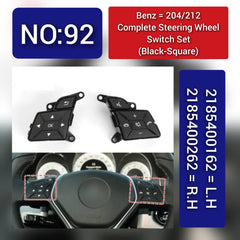 Mercedes-Benz C-CLASS 204/ E-CLASS 212 Complete Steering Wheel Switch Set (Black-Square) - Left Hand 2185400162 & Right Hand 2185400262 Tag-SW-92