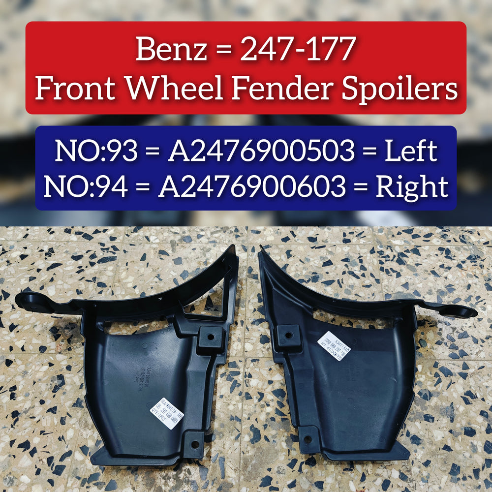 Front Fender spoilers Left A2476900503 Right A2476900603 Compatible With Mercedes Benz  B-Class W247  A CLASS W177 Tag No.93/94