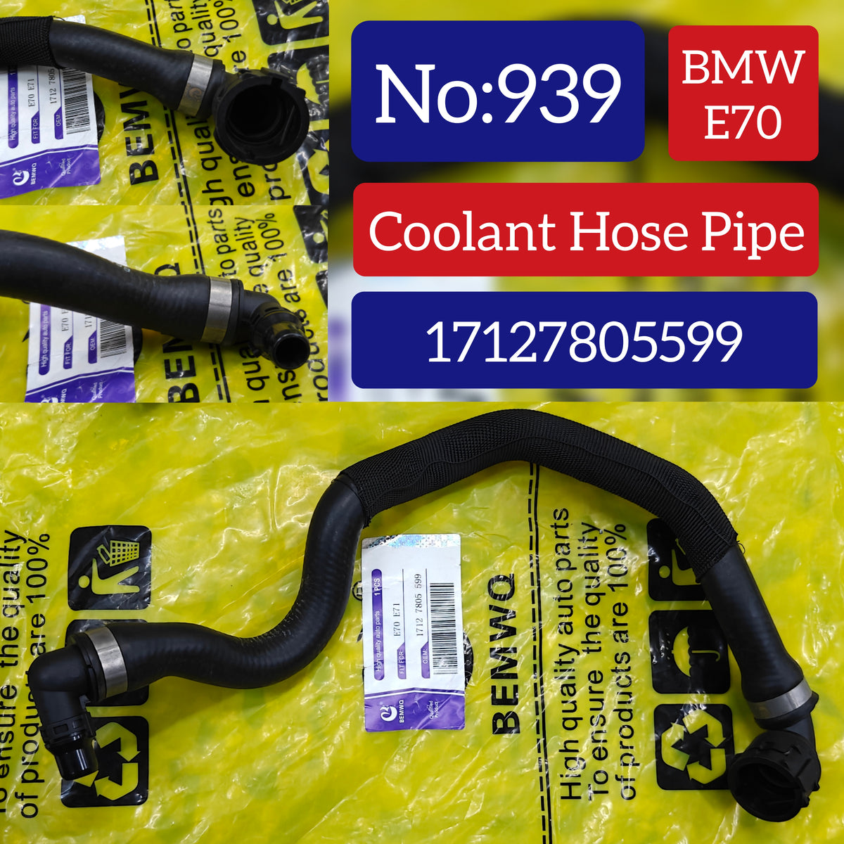 Coolant Hose Pipe 1712705599 Compatible With BMW (E70) Tag No.939