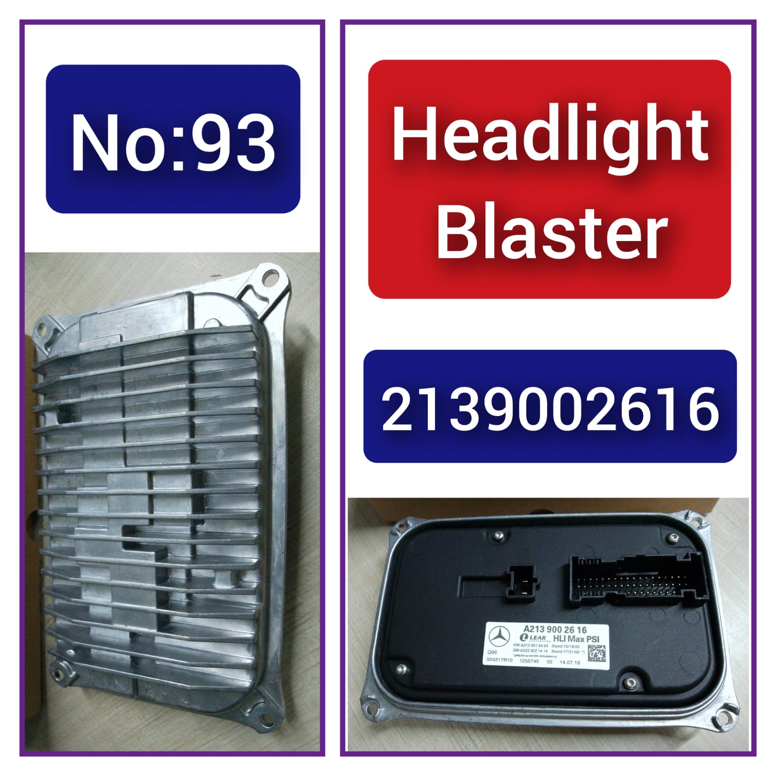Headlight Control Unit Module  2139002616 For MERCEDES-BENZ C-CLASS W205 & E-CLASS W213, S-CLASS W222 Tag-BL-93