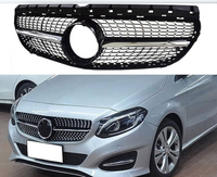 Diamond Black Chrome Show Grill  Compatible With  Mercedes Benz B-Class W246 (2015-2019) Tag 46