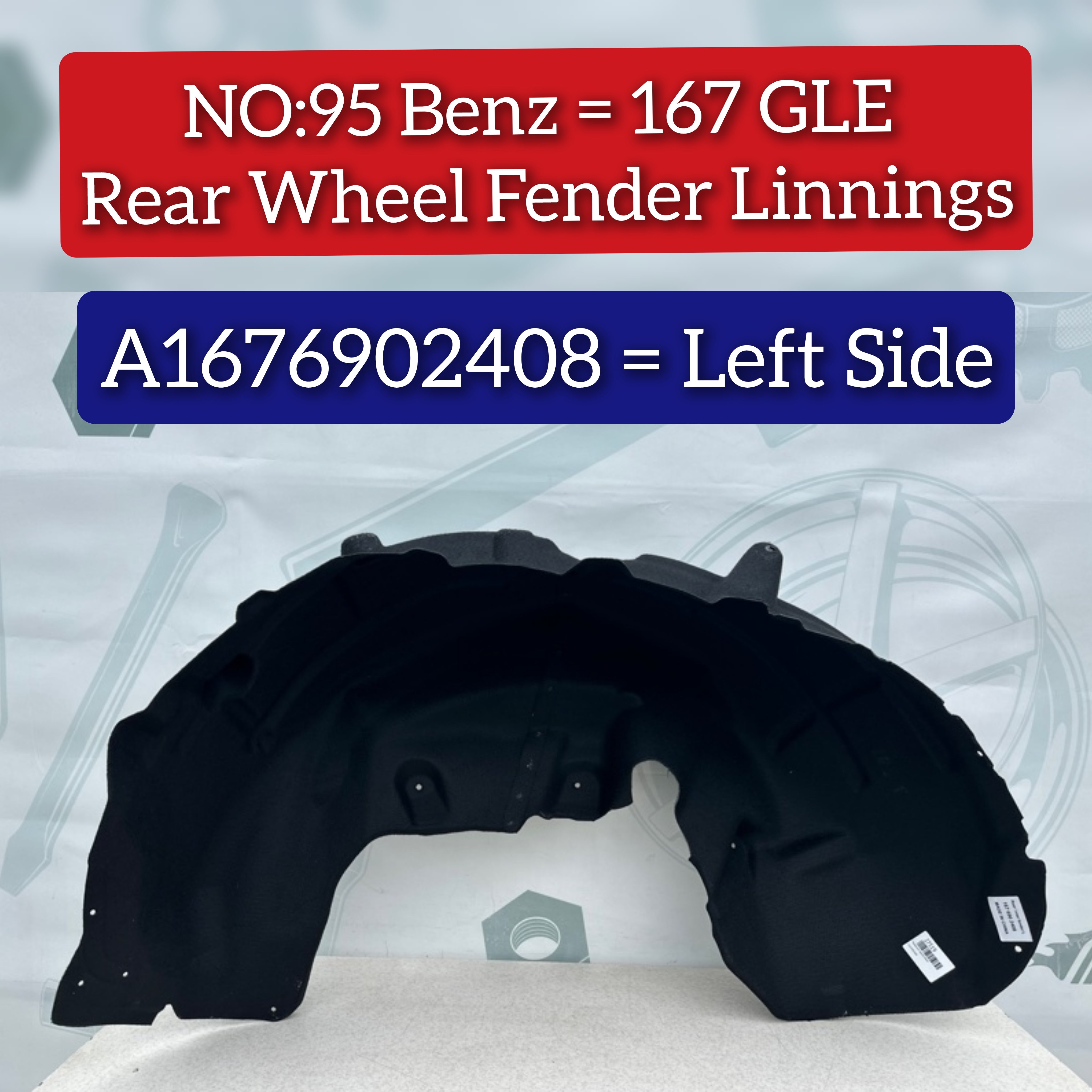 Rear Left Fender Liner 1676902408 Compatible With Mercedes-Benz GLE-Class W167