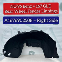 Rear Right Fender Liner 1676902508 A1676902508 Compatible With Mercedes-Benz GLE-Class W167 Tag No.96