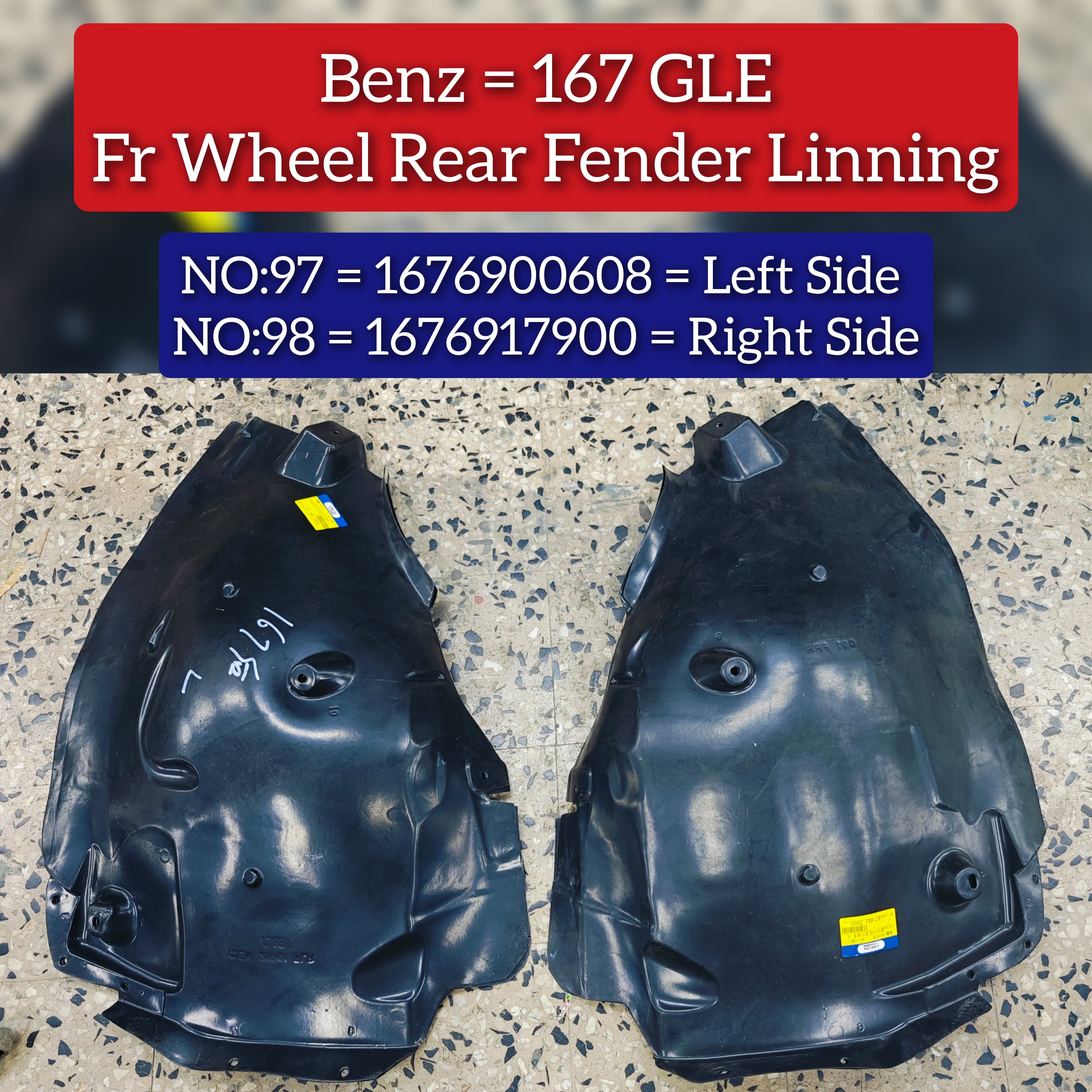 Front Right Inner Fender Liner 1676917900 Compatible With  Mercedes-Benz GLE-Class W167