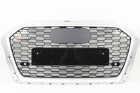 Show Grill Compatible With Audi A3(2017-2020) RS3 Silver Chrome (2 Lines) Tag No.97