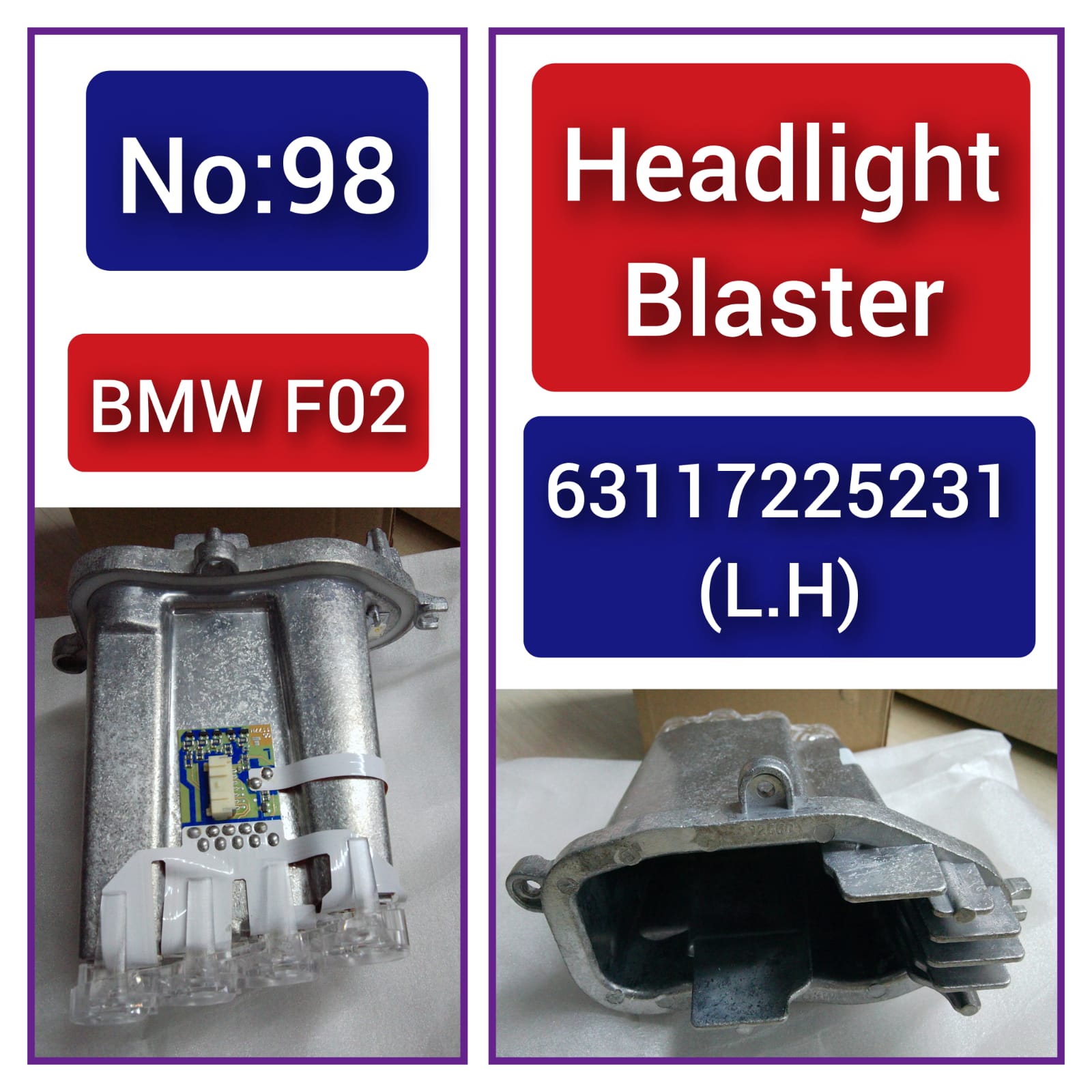 Headlight Left Turn Signal Light Module 63117225231 (L.H) Left For BMW 7 Series F02 Tag-BL-98