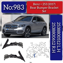 Rear Bumper Bracket Left 2538800512 & Right 2538800612 Compatible With MERCEDES-BENZ GLC X253 2016-2019 Tag No.983