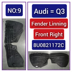 Front Right Fender Liner 8U0821172C Compatible With AUDI Q3 Tag-FEA-09