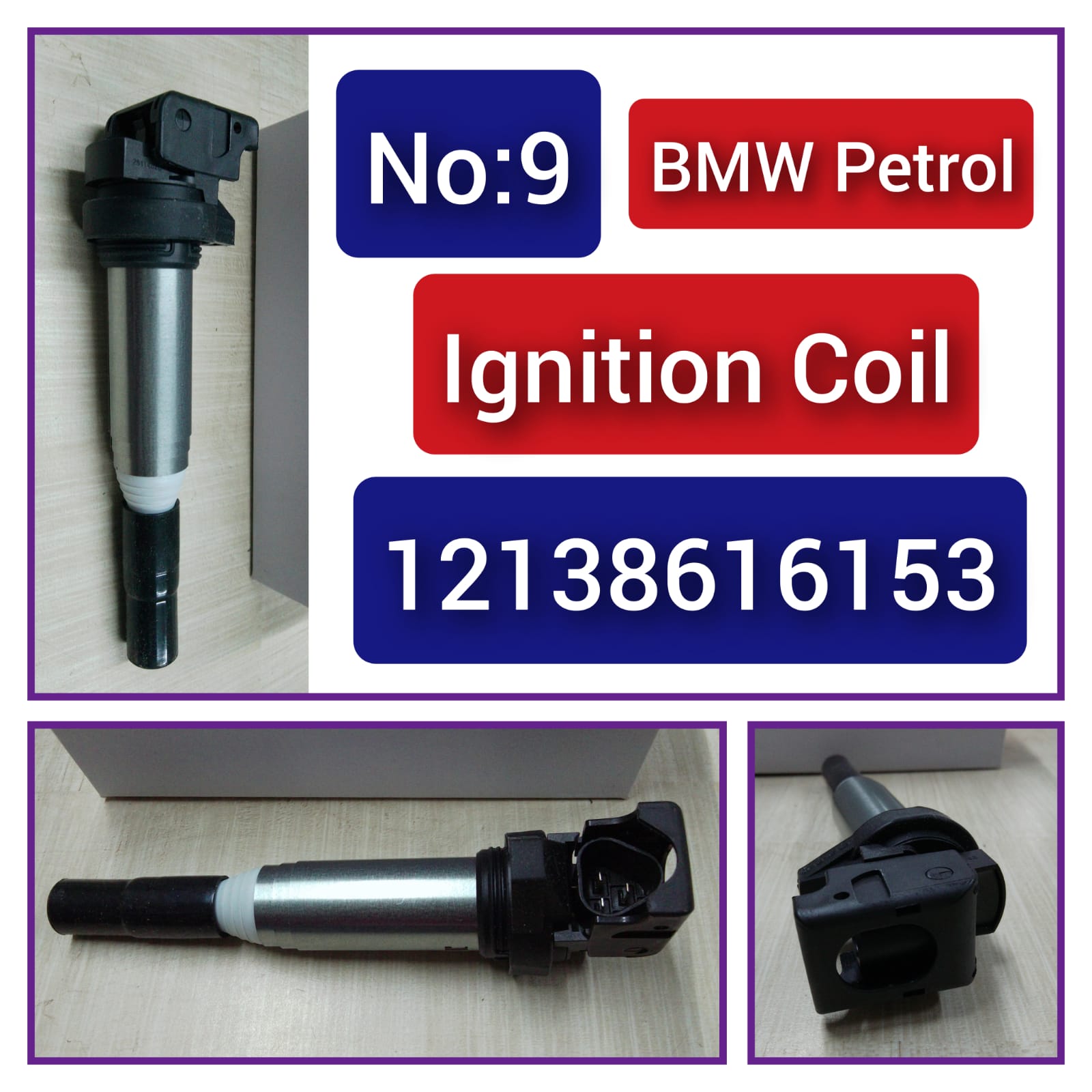 Ignition Coil 12138616153  For BMW 5 Series F10 E60 & 3 Series F30 E90, 7 Series F01 F02,X1 E84, X3 F25, X5 E70,X5 F15 Tag-I-09