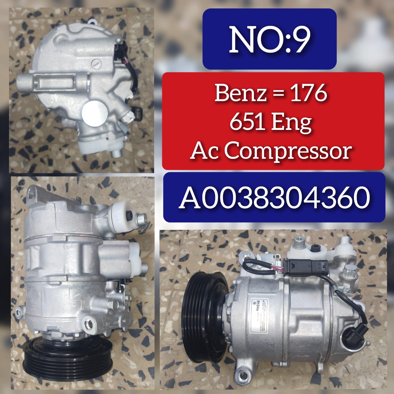 AC Compressor A0038304360  Compatible With MERCEDES-BENZ A-CLASS (W176) & B-CLASS Sports Tourer (W246, W242) & CLA Coupe (C117) & GLA-CLASS (X156)