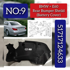 Rear Bumper Sheild 51717124633 Compatible With BMW 5 Series E60 Tag No.09