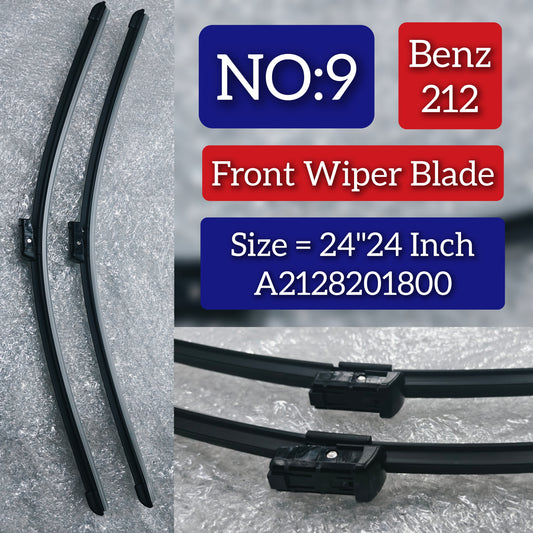 Front Wiper Blade Set (24"24 Inch) A2128201800 A2048201145 A2048203145 A2048203245 A2128201700 Compatible With MERCEDES-BENZ E-CLASS (W212) Tag No.9