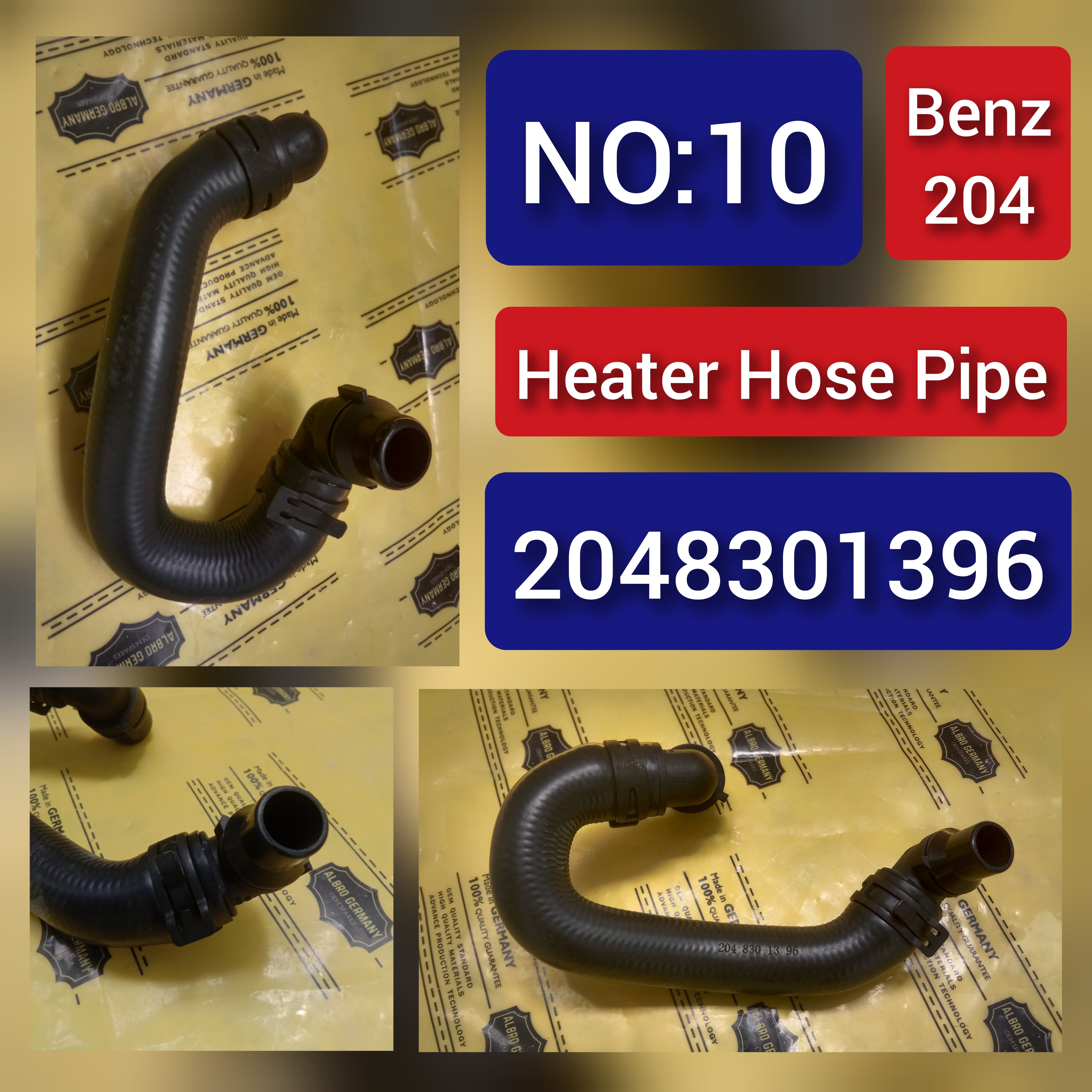 Heater Hose Pipe 2048301396 For MERCEDES-BENZ C-Class W204 &  E-Class W212 Tag-H-10