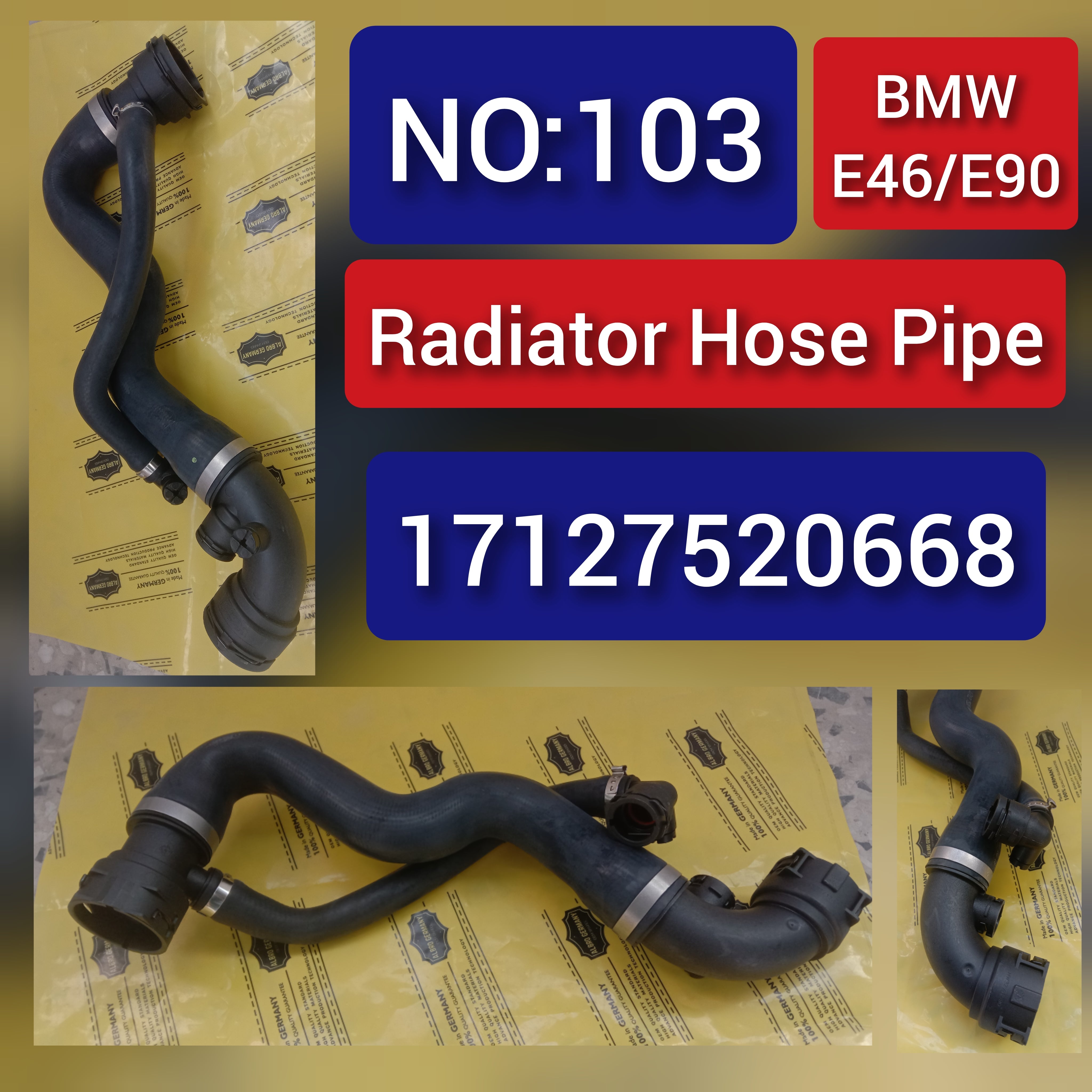 Radiator Hose Pipe 117127520668 17127507748 for BMW 5 Series E60 320i Tag-H-103