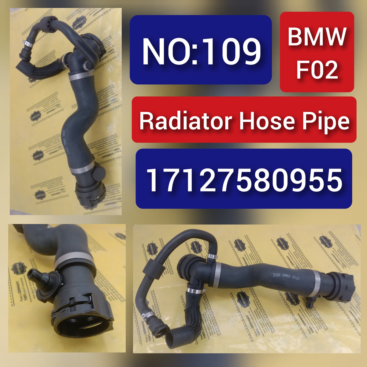 Radiator Hose Pipe 17127580955 Compatible With BMW 5 Series F10 & 7 Series F02 Tag-H-109
