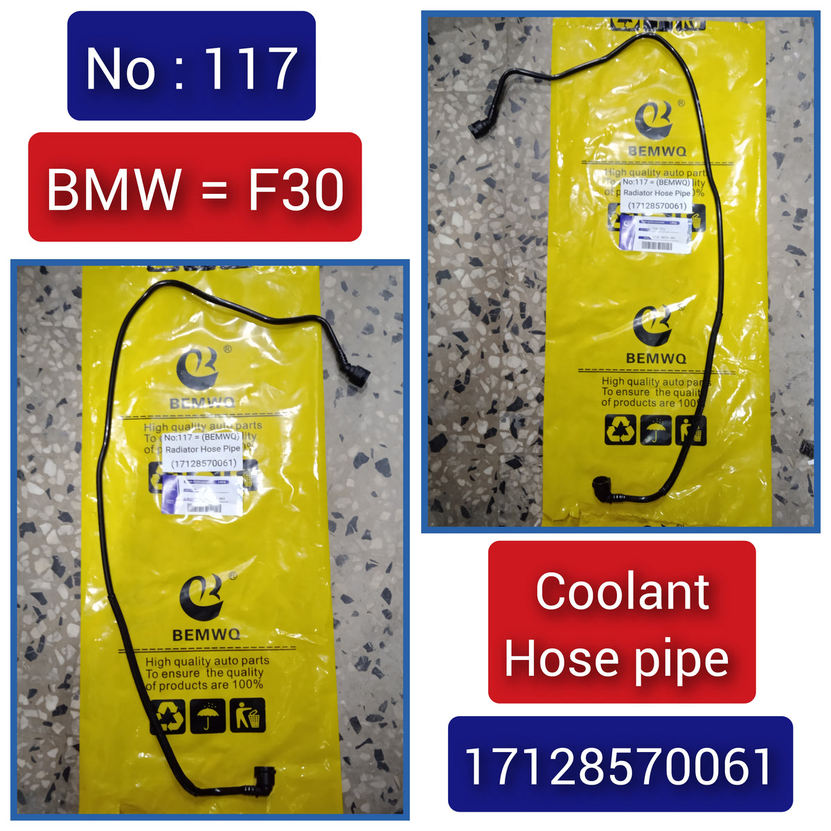 Radiator Hose Pipe 17128507235 For BMW  3 Series F30 Tag-H-117