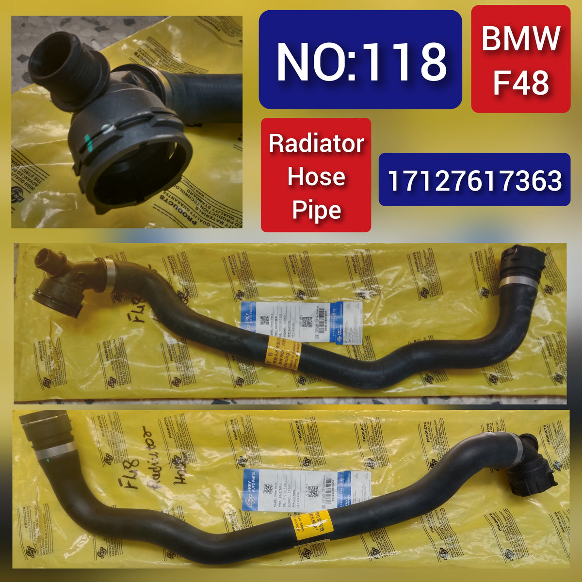 Radiator Hose Pipe 17127617363 Compatible With BMW X1 F48 Tag-H-118
