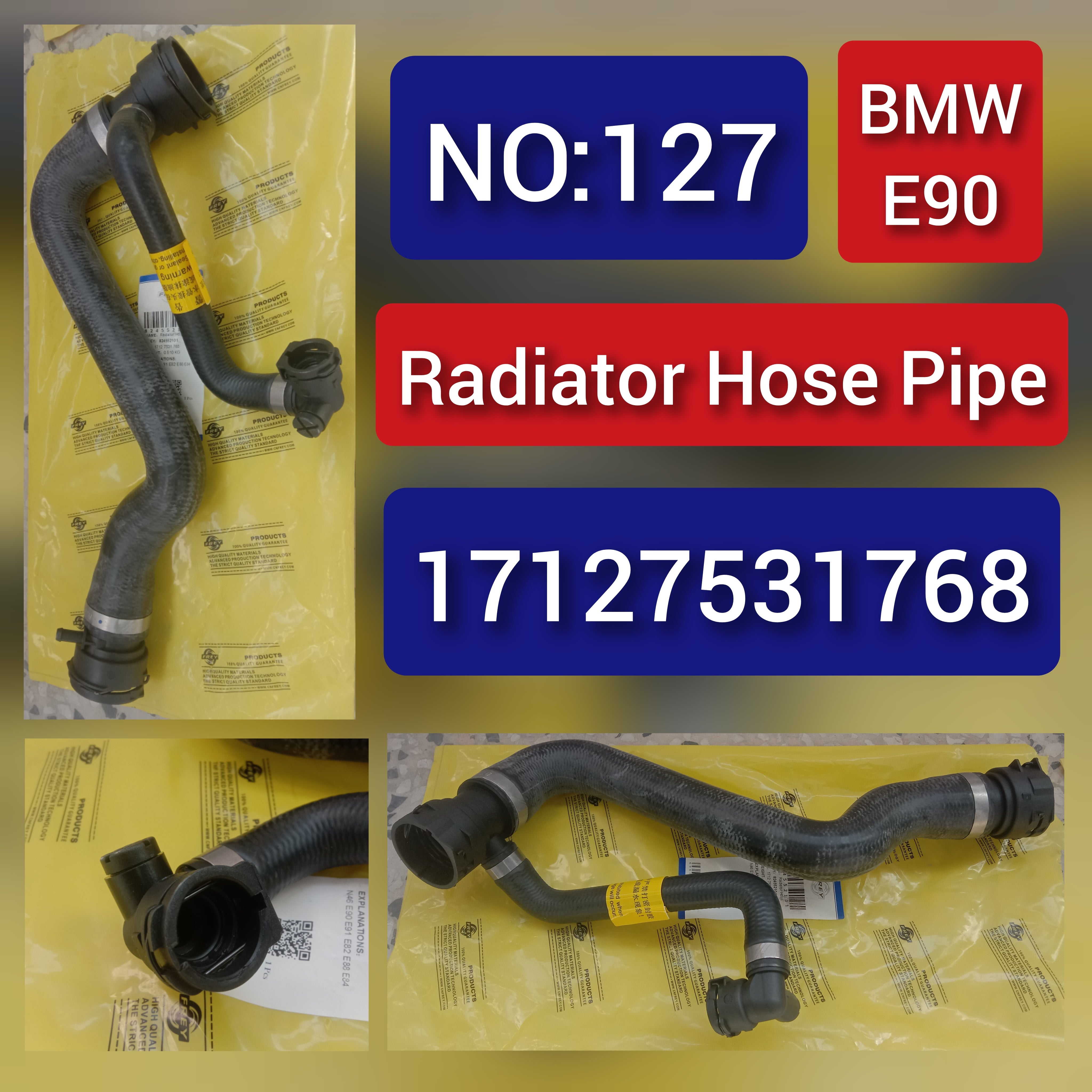 Radiator Hose Pipe 17127531768 For BMW X1 E84 Tag-H-127