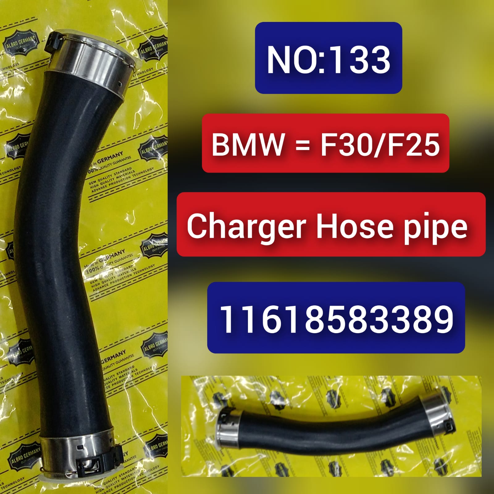 Charger Hose Pipe 11618583389 For BMW 3 Series F30 & X3 F25 Tag-H-133