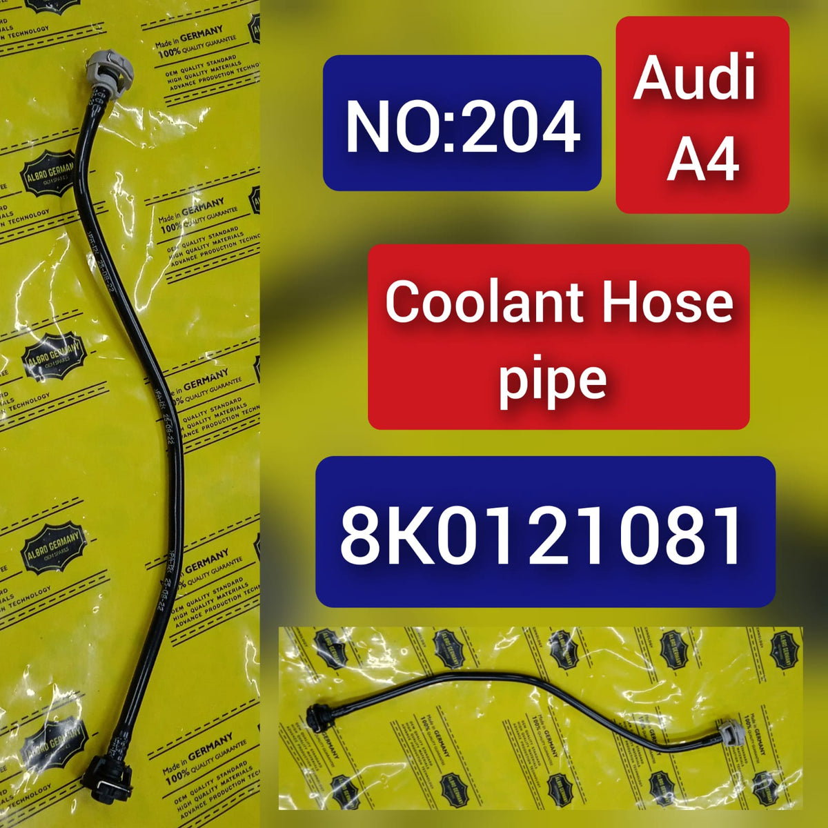 Coolant Hose Pipe 8K0121081 For Audi A4 B8 8k 2.0 Tag-H-204