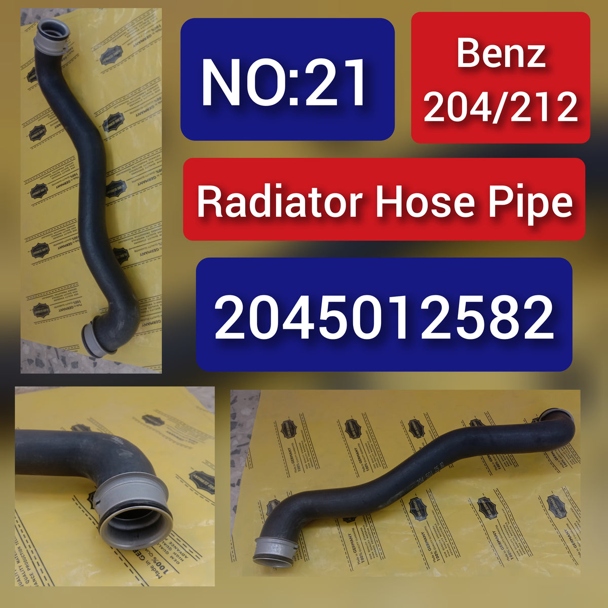 Radiator Hose Pipe 2045012582 A2045012582 Compatible With Mercedes-Benz C-CLASS W204 & E-CLASS W212 Tag-H-21