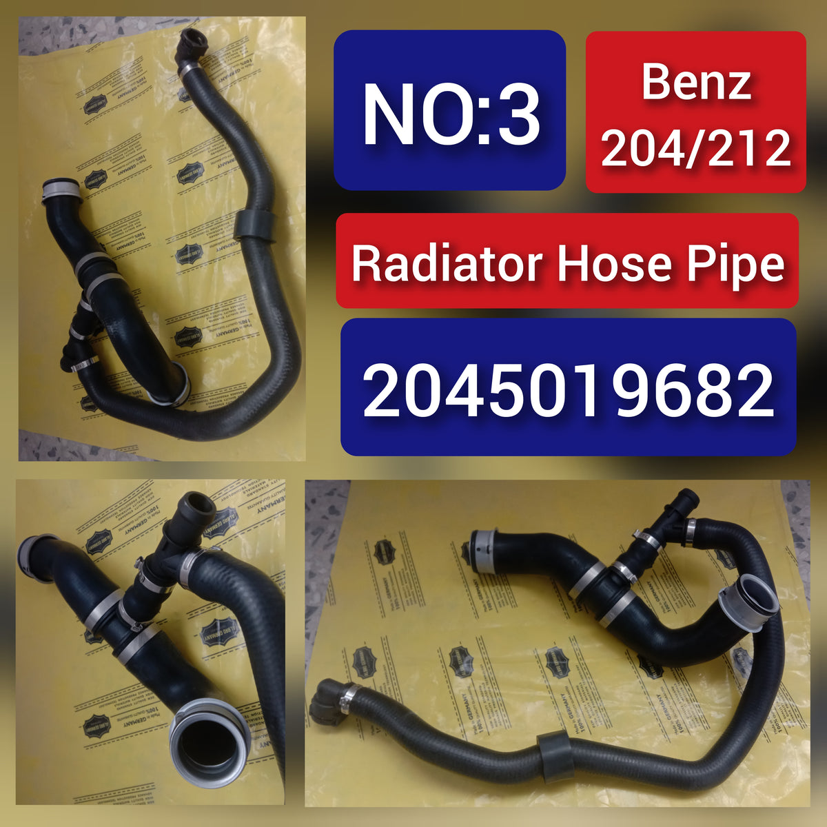 Radiator Hose Pipe 2045019682 A2045019682 Compatible With MERCEDES C-Class W204 & E-Class W212 Tag-H-03