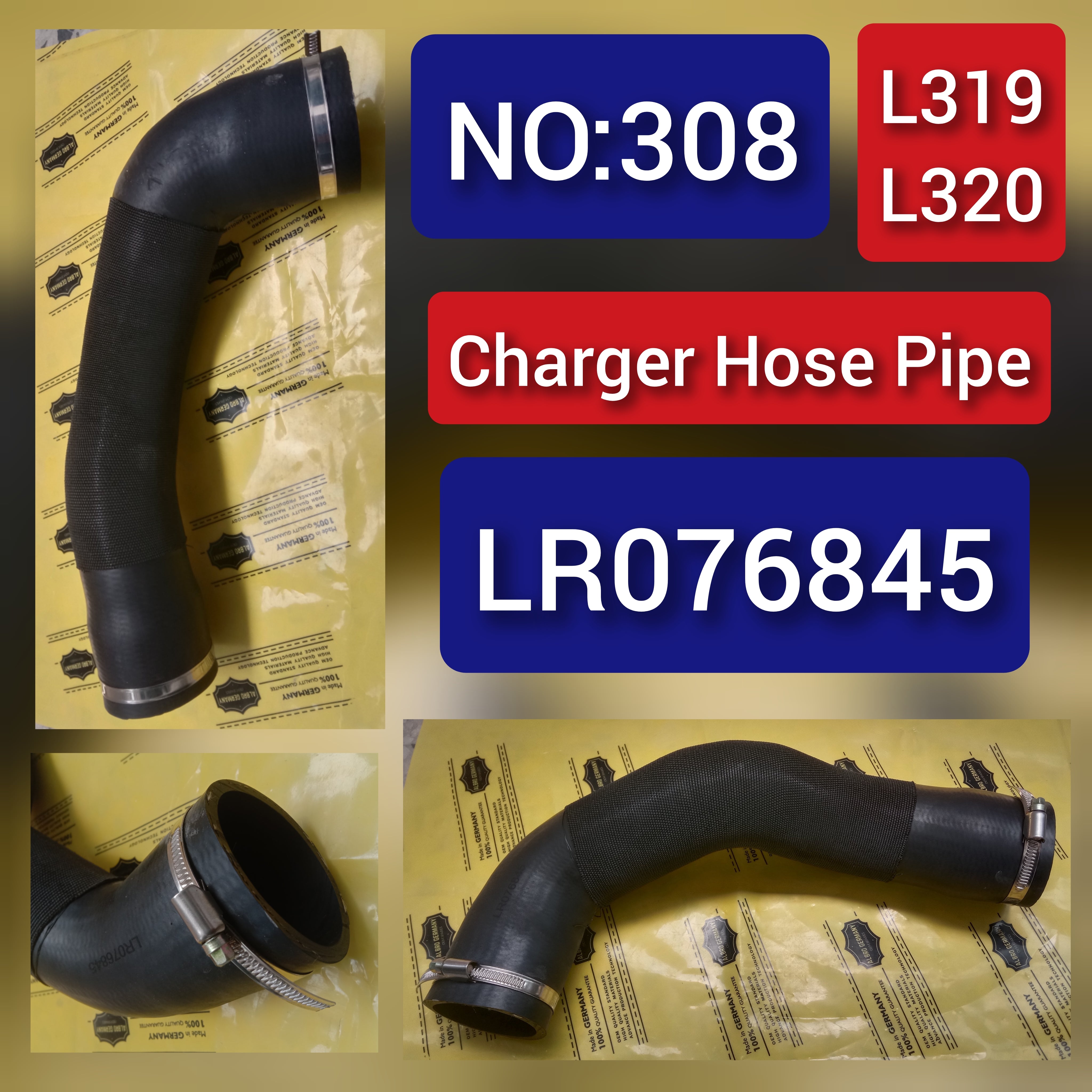Charger Air Hose Pipe LR076845 For LAND ROVER RANGE ROVER SPORT I L320 Tag-H-308