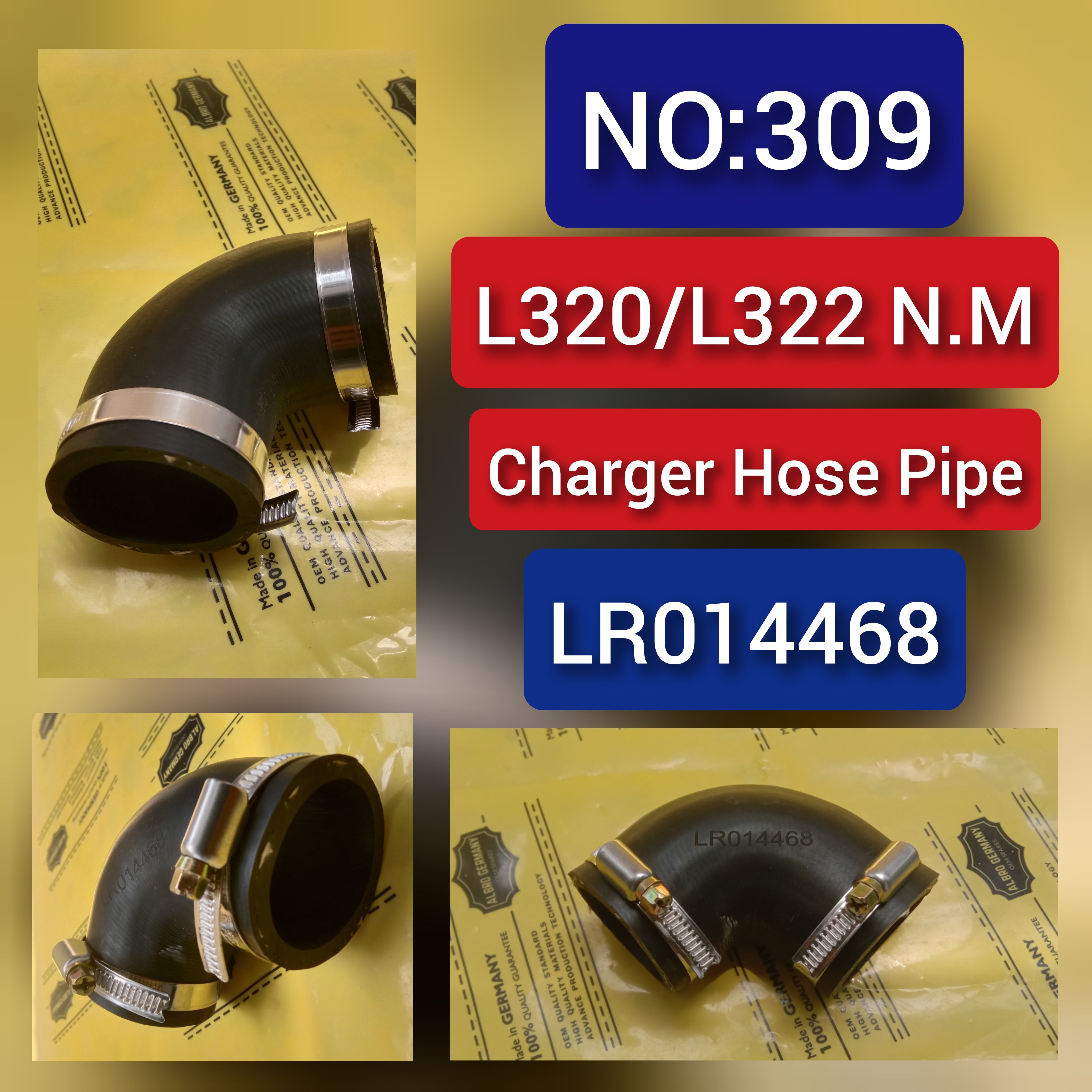 Charger Air Hose Pipe LR014468 For LAND ROVER RANGE ROVER SPORT I L320 Tag-H-309