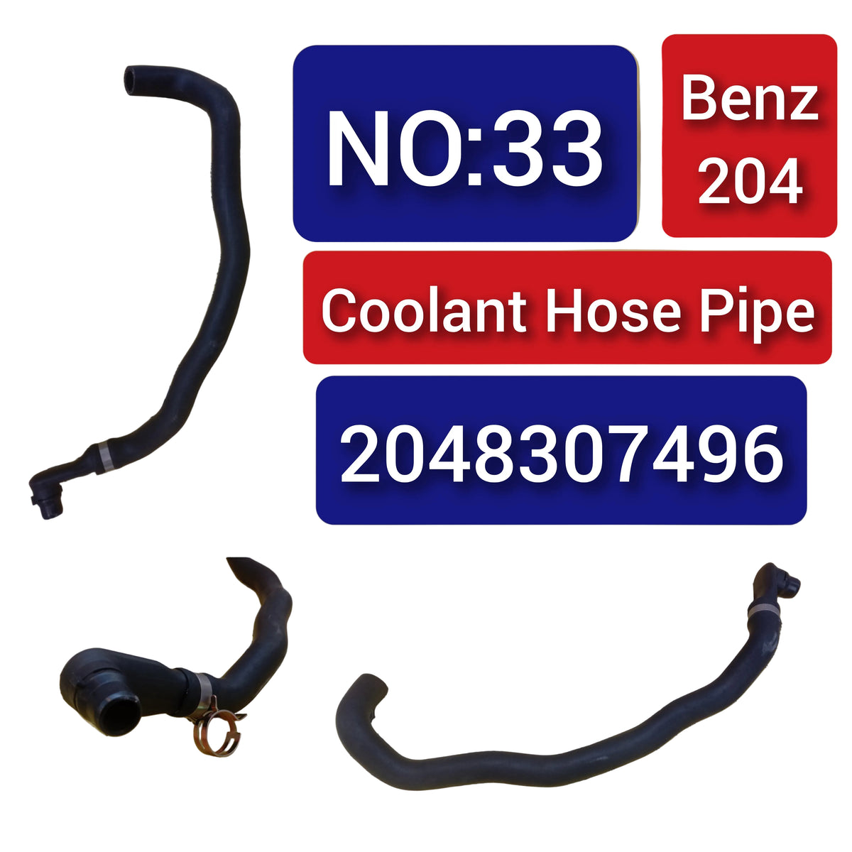 Coolant Hose Pipe 2048307496 Compatible With Mercedes- Benz C-CLASS W204 & E-CLASS W212(2007-2014) Tag-H-33