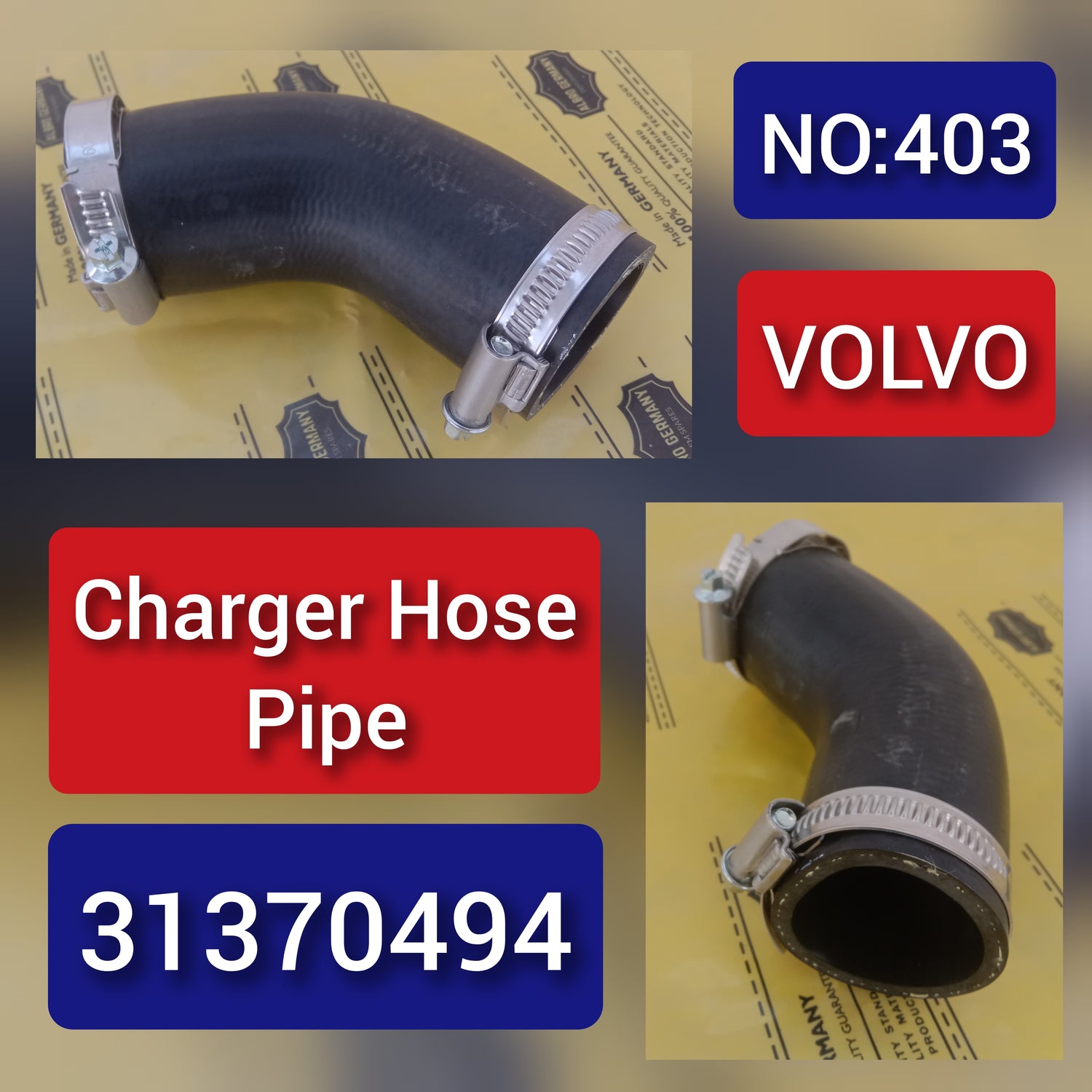 Charger Air Hose Pipe 31370494 31370039 For Volvo S40 / V50 Tag-H-403