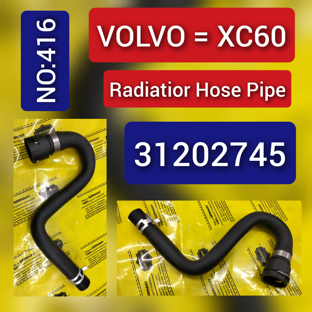Radiator Hose Pipe 31202745 For Volvo S60 Tag-H-416