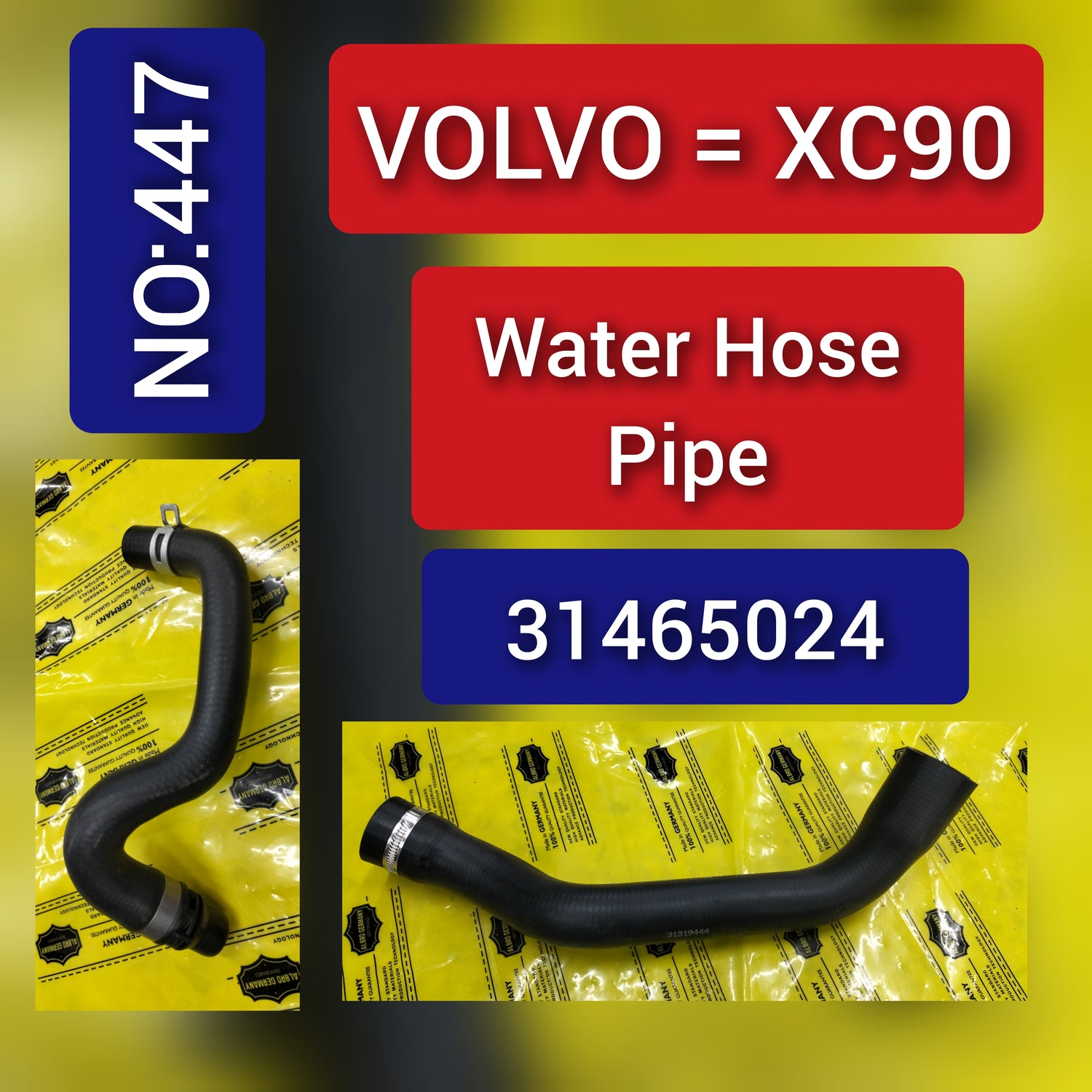 Water Hose Pipe 31465024 For Volvo S60, S90 Tag-H-447