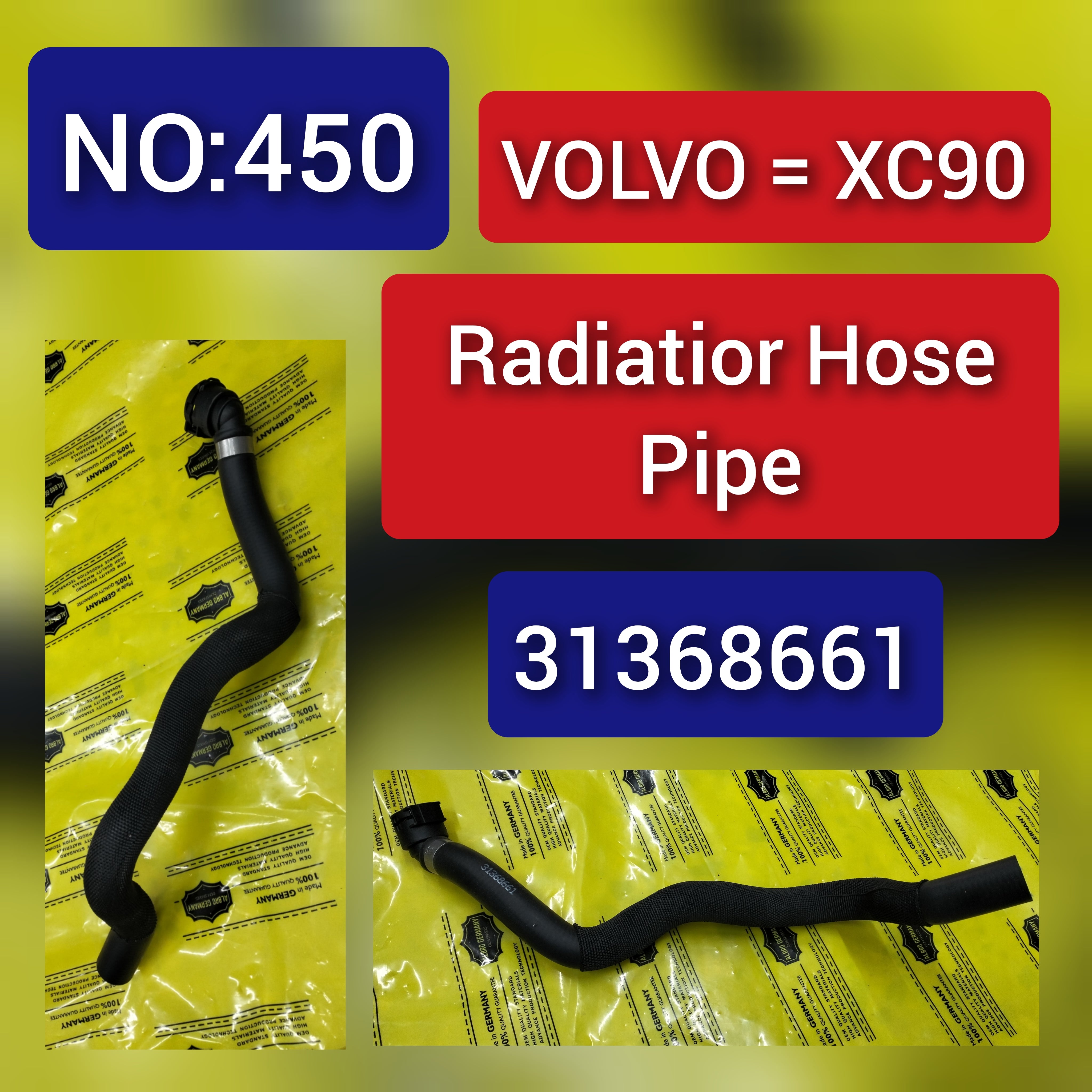 Radiator Hose Pipe 31368661 For Volvo XC90 Tag-H-450