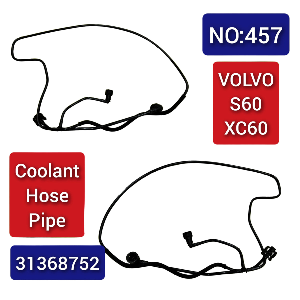 Coolant Hose Pipe 31368752 Compatible With Volvo S60 S80 Tag-H-457